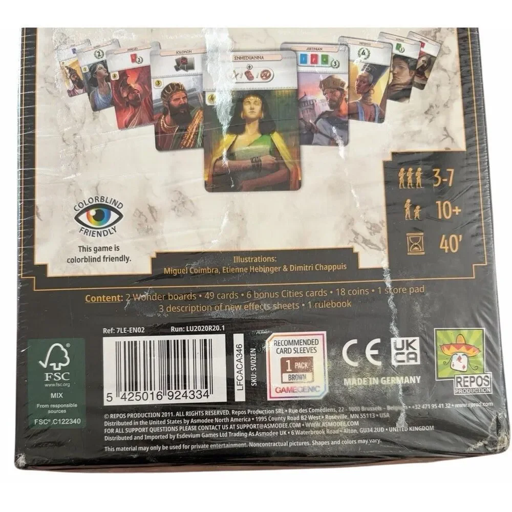 7 Wonders Leaders Card Game Expansion‎ Repos 2011 New Sealed